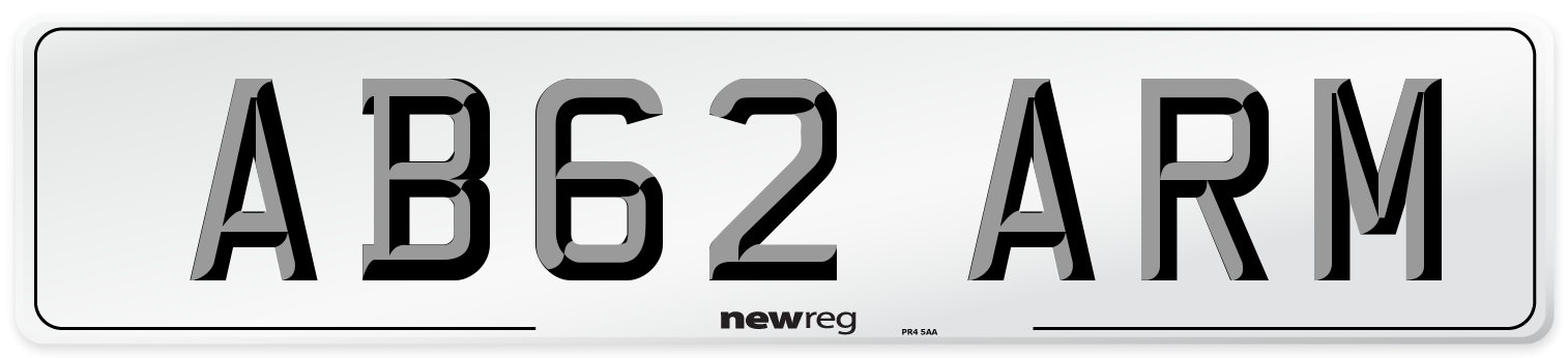 AB62 ARM Number Plate from New Reg